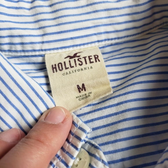 Hollister Casual Button Down Striped Shirt Medium - Picture 5 of 6